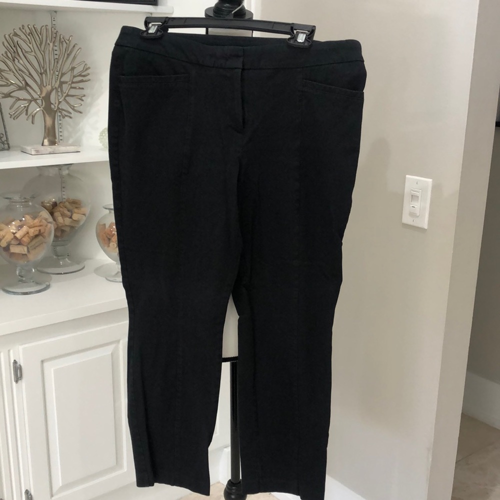 Investments 6th Ave Straight Leg Mid Rise Stretch Black Pant - Picture 3 of 7
